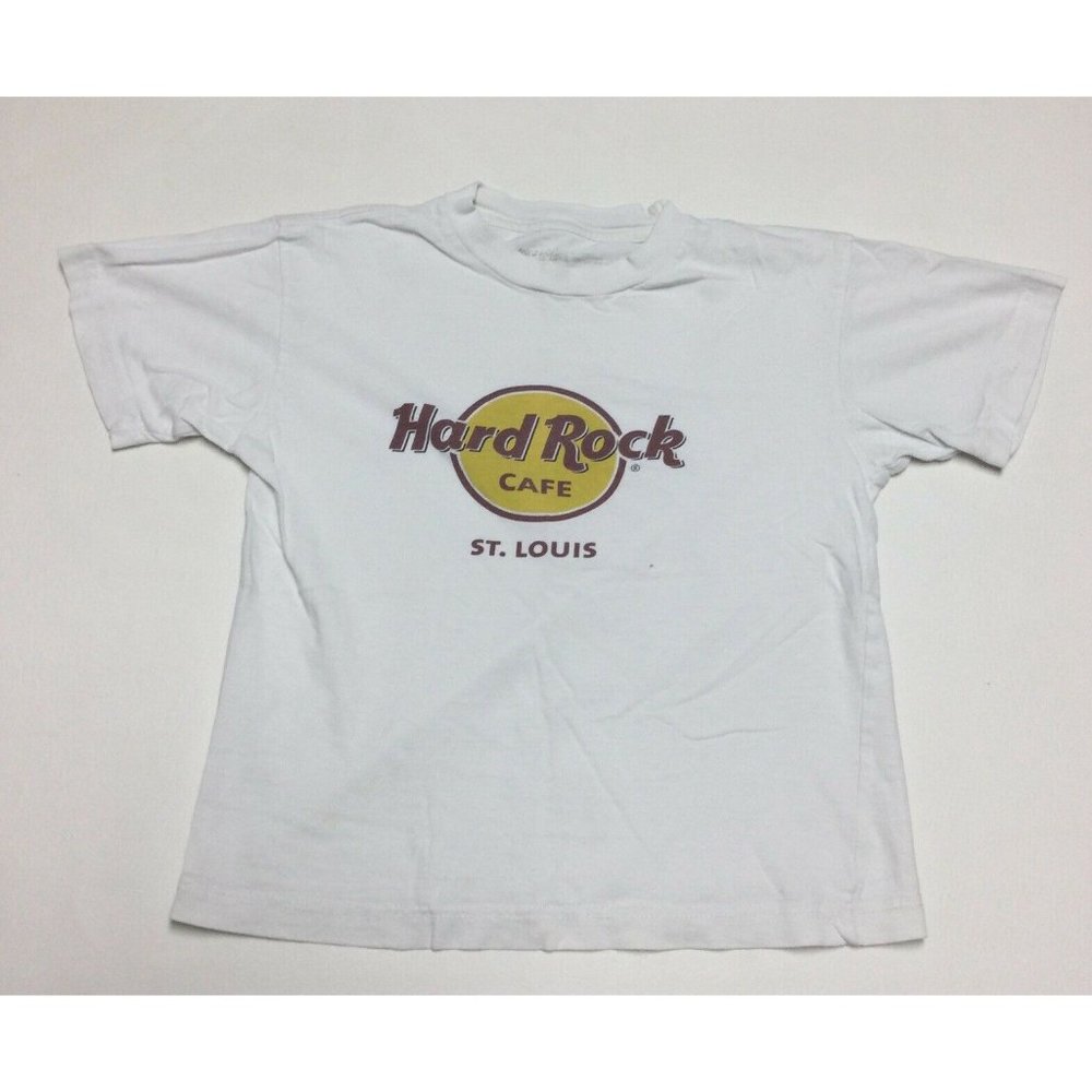 Hard Rock Cafe St Louis Youth Size S White Boys Girls Unisex Graphic Tee Shirt
